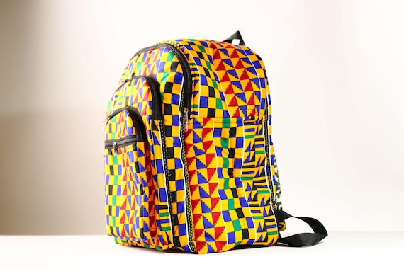 Sac à dos fait main en tissu kente sac de voyage à imprimé