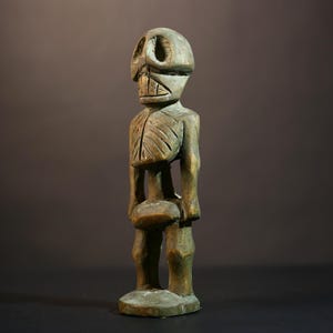 Tiv Statue Afrikanische Beerdigung Kunst Vintage Holz Skulptur Handgeschnitzte Gedenk Stammes Dekor Akzent Sammlerstück Home Piece Gallery-G5097