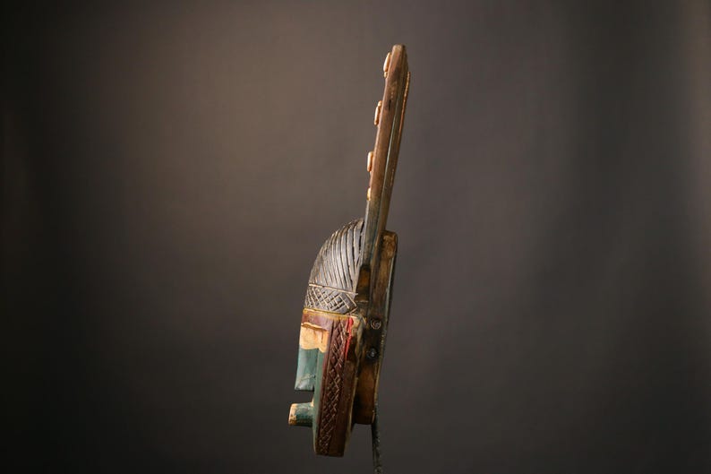 African Mask Hand Carved Wooden Bambara Mask From Mali Unique African