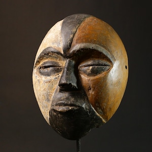 African Igbo mask tribal wall art Nigerian carved mask spirit face sculpture ancestral wood decor ritual ceremony mask-G1631