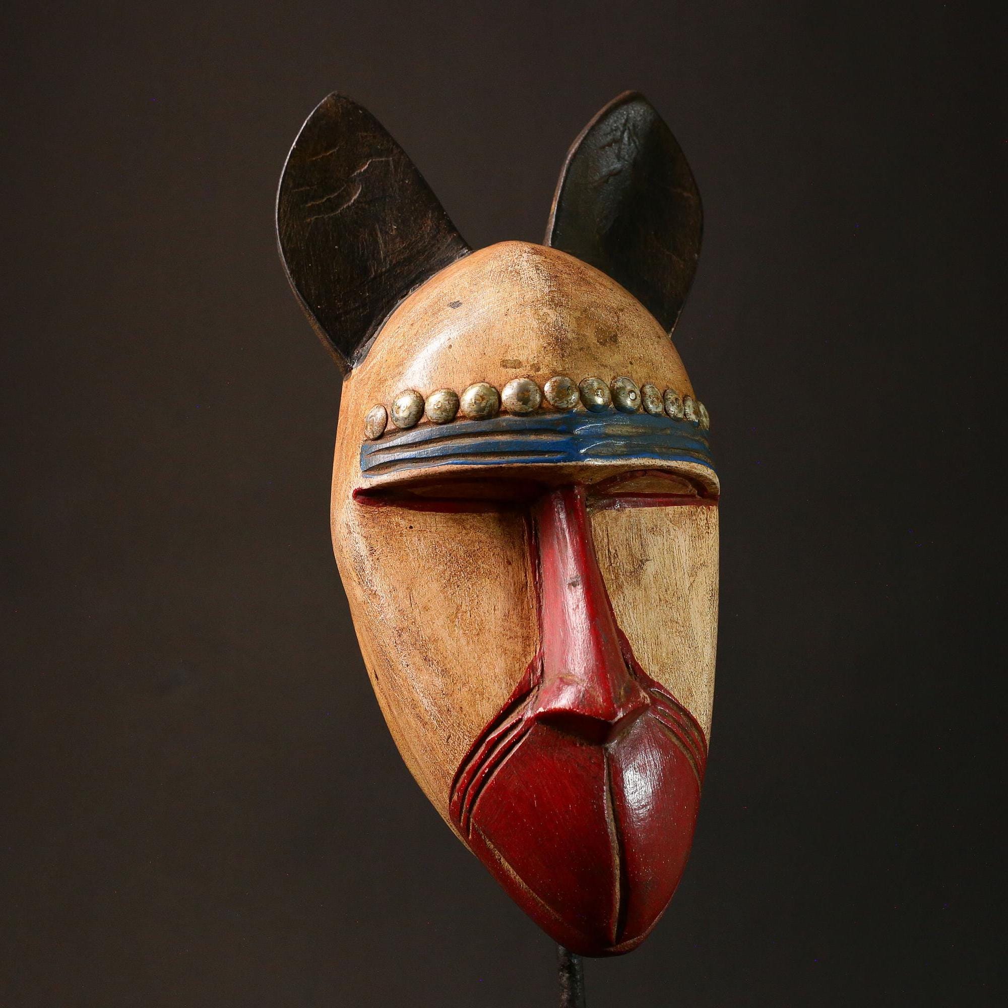 手彫りグロマスク: コートジボワール部族の木の彫刻-G3198 - Etsy 日本