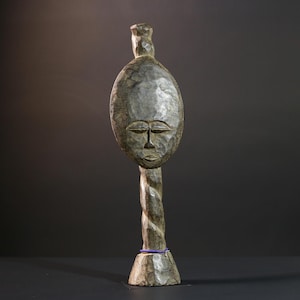 African fertility statue, Ashanti akuaba doll, carved wood fertility figure, tribal woman statue, African home decor, Ghana art-G5408