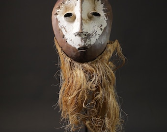 Vintage Lulua Tribe Mask DRC Congo Africa Original Wood Art