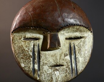 コンゴ レガ族 Bwami(ブワミ) マスク レガ族 3面のマスク m_125