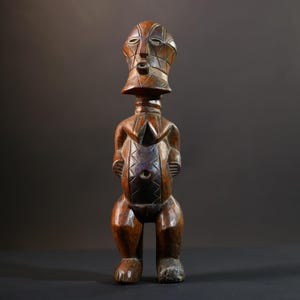 Figurine africaine Dan Sculpture tribale | Statue d&#39;art vaudou | décoration vintage sculptée à la main | Figure spirituelle africaine | Objet de collection ethnique-G5257