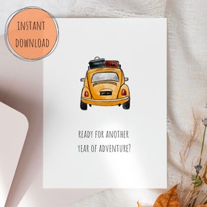 Printable Birthday Card, Adventure Card, Digital Cards, Digital ...
