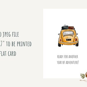Printable Birthday Card, Adventure Card, Digital Cards, Digital ...