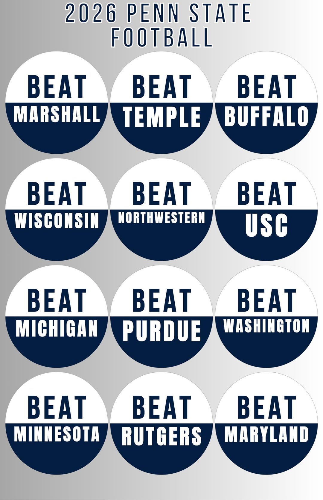 BEAT Opponent Buttons, 2026 Game Day Buttons, Beat Opponent Button ...