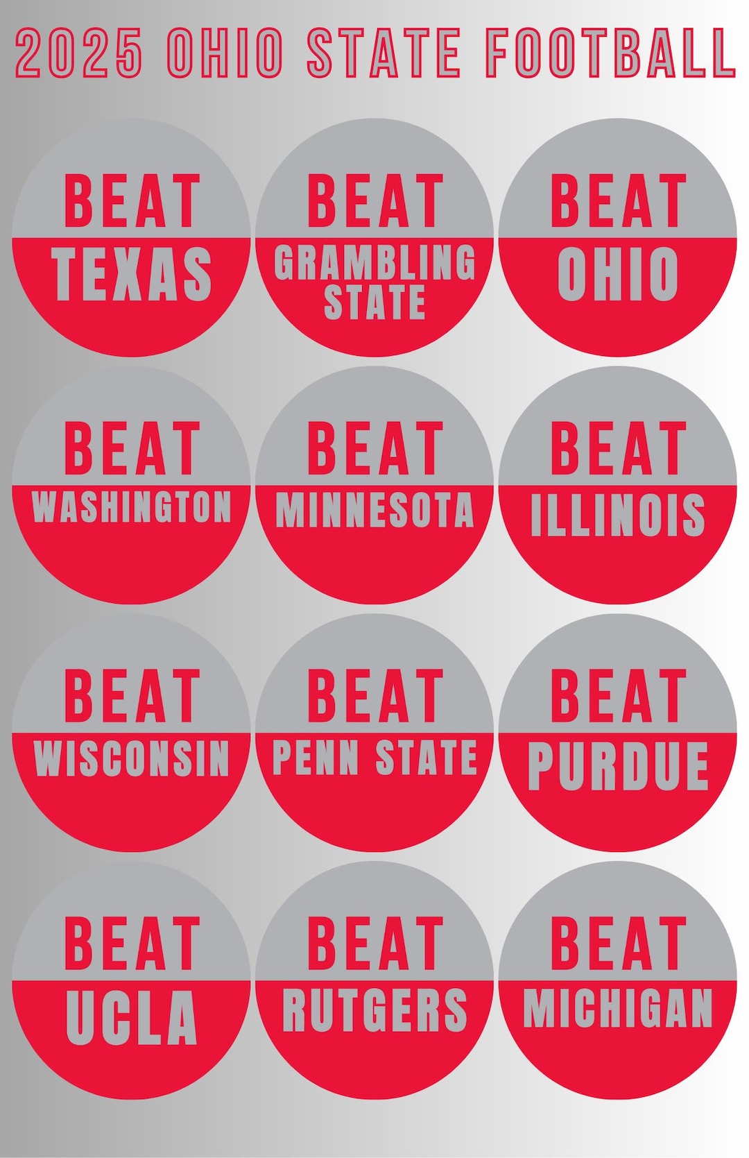 BEAT Opponent Buttons, Game Day Buttons, Beat Opponent Button