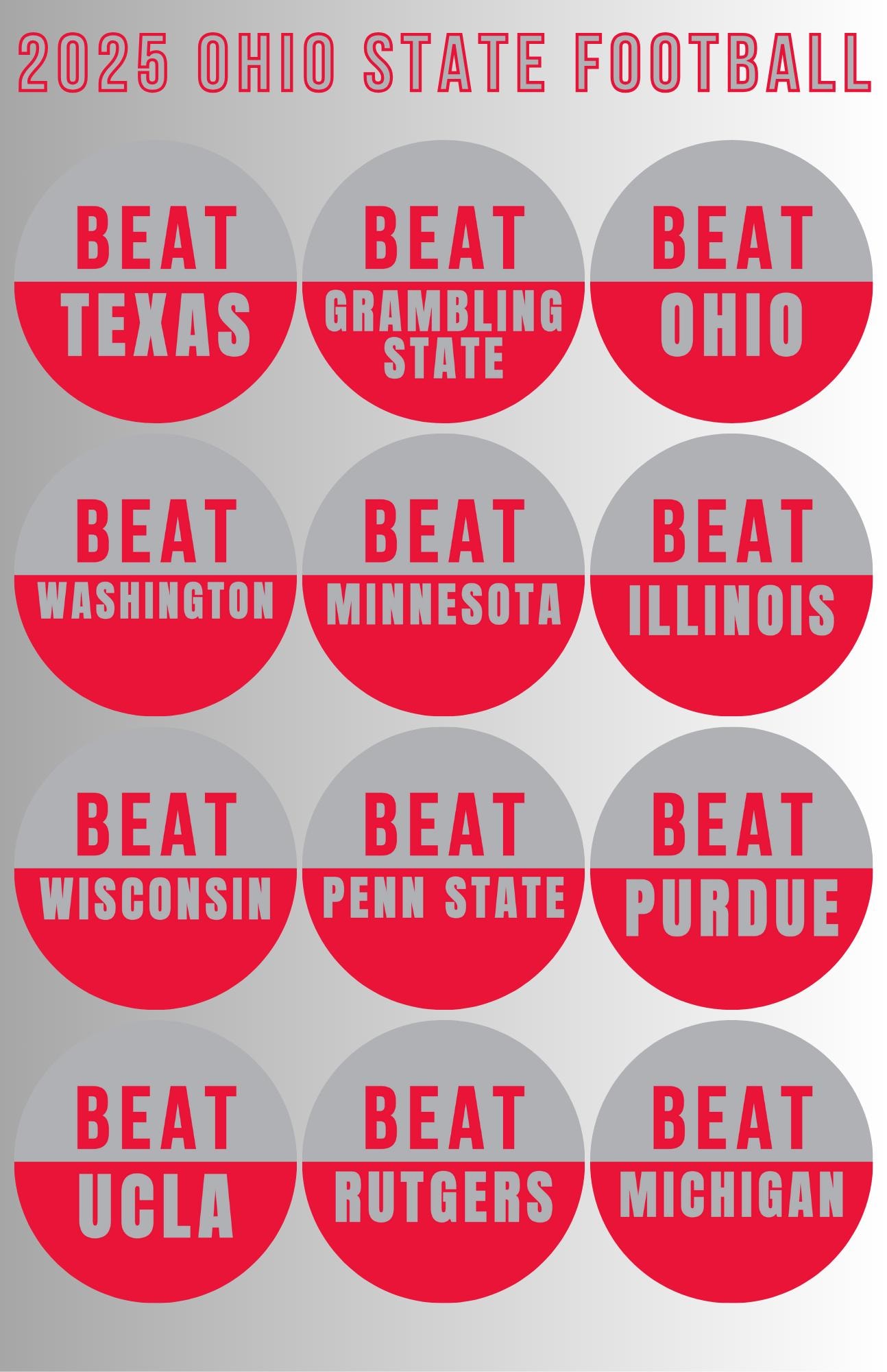 BEAT Opponent Buttons, Game Day Buttons, Beat Opponent Button