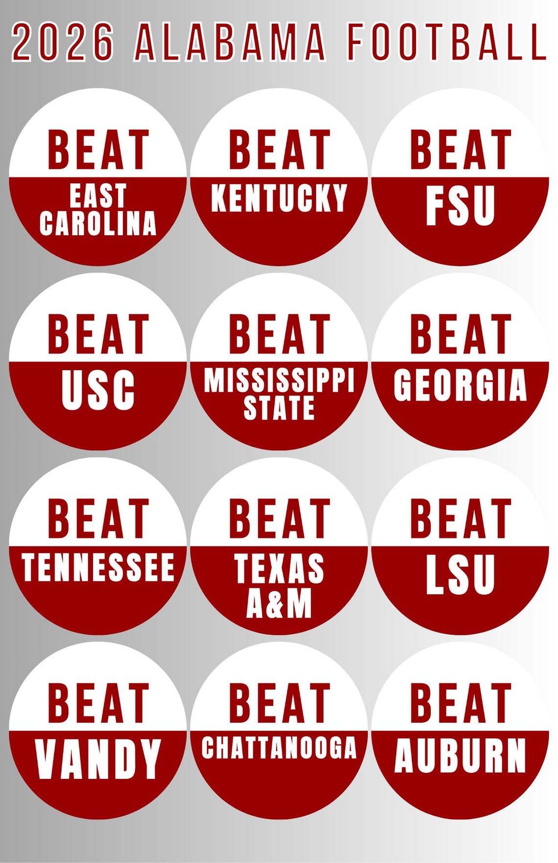 BEAT OPPONENT Buttons, Game Day Buttons, Beat Opponent Buttons, 2026 ...