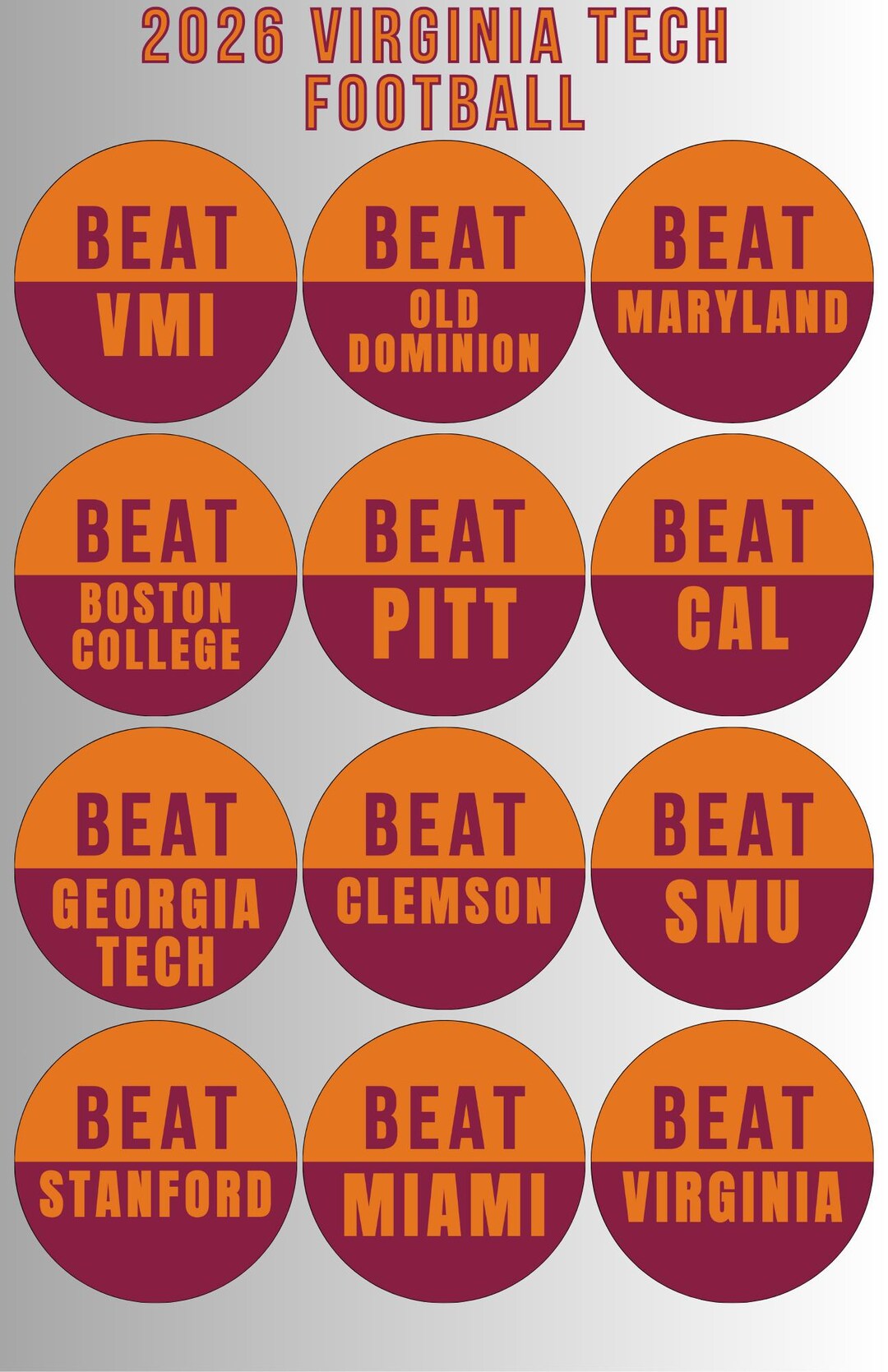 BEAT Opponent Buttons, 2026 Game Day Buttons, Beat Opponent Button ...
