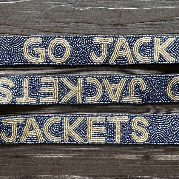 Ready to Ship Georgia Tech Beaded Purse Straps, Georgia Tech football, Go Jackets, Game day accessories, Atlanta, Stadium, GT Bag Strap