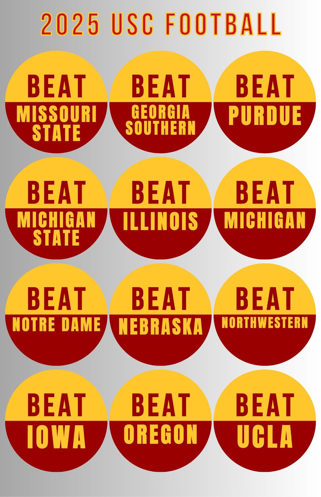 BEAT OPPONENT Buttons, Game Day Buttons, Beat Opponent Buttons, 2025 ...
