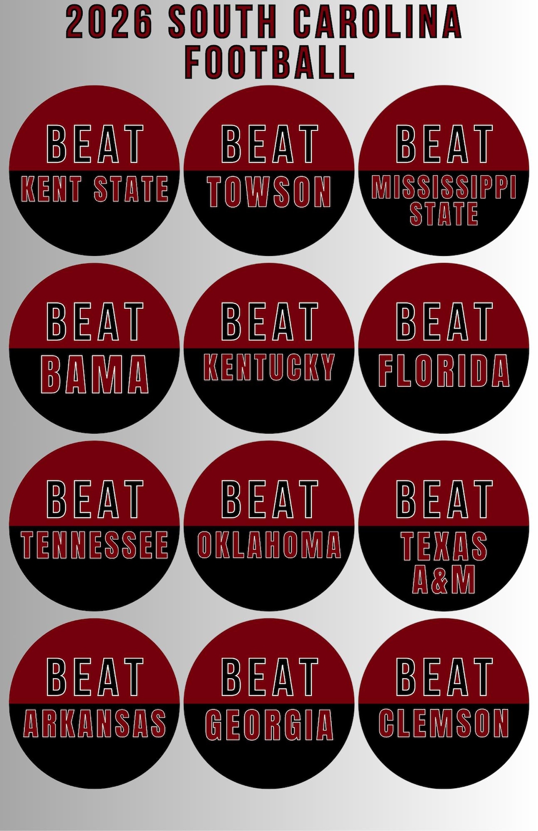 BEAT Opponent Buttons, 2026 Game Day Buttons, Beat Opponent Button ...