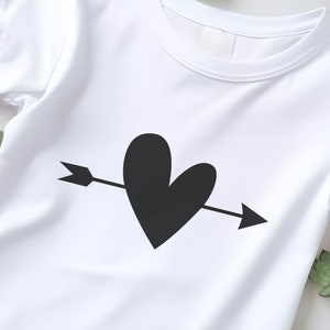 Hart en pijl SVG PNG PDF | Valentijnsdag svg, Valentijnsdag png, hart shirt ontwerpen, hart svg, hart png, cricut-bestand, snijbestand