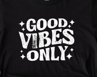 Good Vibes Nur PNG,SVG,PDF | Retro gewellter Text-Svg, Hippie-Svg, trendiges Shirt-Sublimations-Design, digitale Craft-Dateien für Cricut/Silhouette