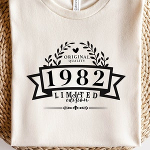 Original Quality 1982 Limited Edition SVG PNG PDF | 1982 Svg, 1982 Birthday Png, 1982 Png, 1982 Shirt Design