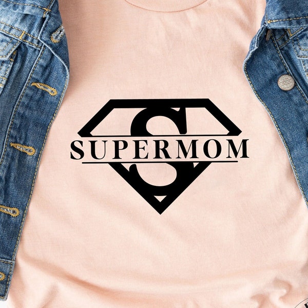 Supermom SVG, PNG, PDF | Mother's Day Svg, Split Name Frame Svg, Silhouette, Mom Svg Cut File, Clipart, mother svg, vinyl, frame svg