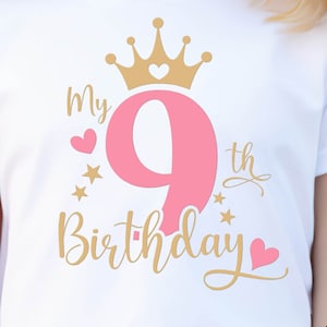 9th Birthday SVG PNG PDF | 9th Birthday Svg, Birthday Svg, 9th Birthday Cricut Cut Files, My 9th Birthday Svg, It&#39;s My Birthday Svg