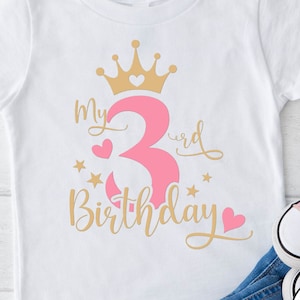 Third Birthday SVG PNG PDF | 3rd Birthday Svg, Birthday Svg, Third Birthday Cricut Cut Files, My 3rd Birthday Svg, It&#39;s My Birthday Svg