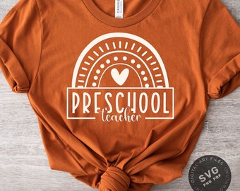Preschool Teacher SVG PNG PDF, Teacher svg, teaching svg svg, School Teacher Shirt svg, Teacher Life Svg Teacher Gift png Cut Files cricut