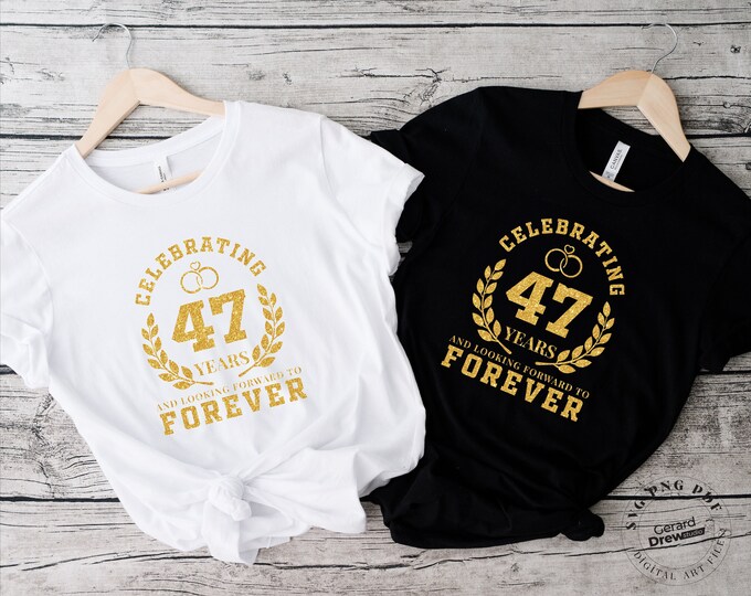Just Married 47 Years Ago Svg, Anniversary Svg, Marriage Svg, Couples ...