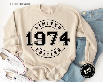 Limited Edition 1974 SVG PNG PDF | Birthday Svg, 1974 Svg, Birthday Png, 1974 Png, Cricut File, Svg File, Digital Cut File, Instant Download