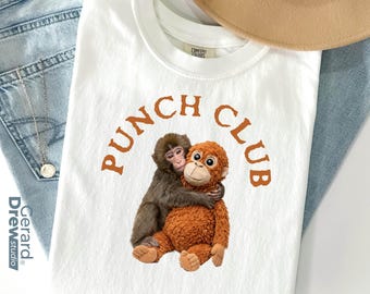Punch Club Shirt, Team Punch Tee, Sand Monkey Shirt, Baby Monkey Plush Top, Mothers Day Tee, Animal Lover Mother Gift Cute Comfort Colors®