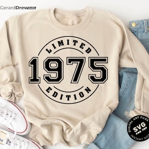 Limited Edition 1975 SVG PNG PDF | Birthday Svg, 1975 Svg, Birthday Png, 1975 Png, Cricut File, Svg File, Digital Cut File, Instant Download