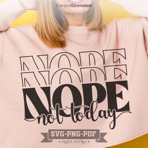 Não, hoje não SVG PNG PDF | Sassy Svg, Mom Life Svg, Not Adulting Today Svg, Funny Mom Svg, Caneca Sarcástica Svg, Sarcástico Svg, Cansado Svg