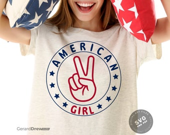 Amerikanisches Mädchen SVG PNG PDF | 4. Juli svg