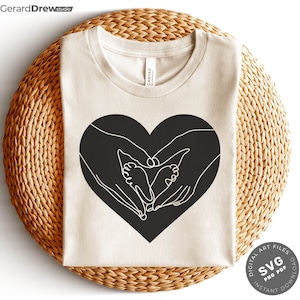 Pies de bebé y manos del corazón Plotter Archivo SVG PNG PDF / Padre Cricut Amor Silueta Descargar Niño Clipart Familia Vinilo Corte Archivo Mamá Monograma