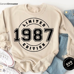 Limitierte Auflage 1987 SVG PNG PDF | Geburtstags-Svg, 1987-Svg, Geburtstags-Png, 1987 Png, Cricut-Datei, SVG-Datei, Digitalschnitt-Datei, sofortiger Download