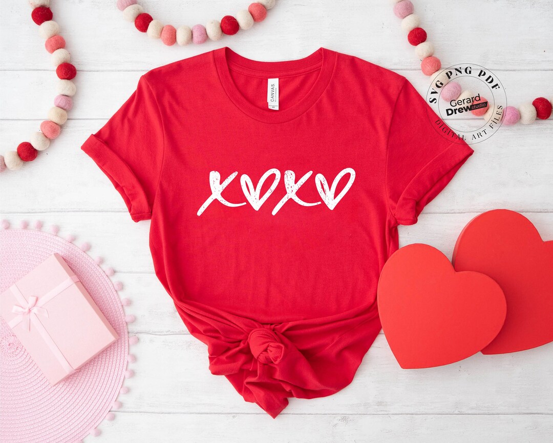 Hugs and Kisses XOXO SVG | Valentine's Day Heart Design (digital ...