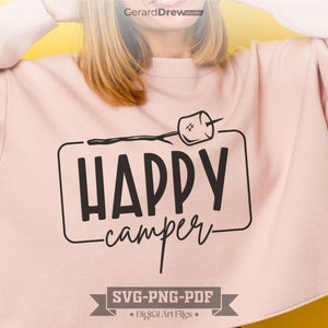 Happy Camper SVG PNG PDF | Camping Svg, Adventure Svg, Camp life Svg, Campfire Svg, Marshmallow Camp Svg, Vacation Svg, Outdoors Svg