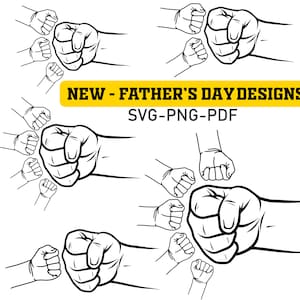 Faustschlag Set | Vatertag Designs, Baby Kleinkind Kind Papa Fist Bump SVG, Vatertag svg, Vatertag png, Papa Geschenk svg