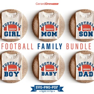 Pacote de família de futebol SVG PNG, Football Dad Svg, Football Mom Svg, Football Girl Svg, Football Boy Svg, Football Son Svg, Football Baby Svg