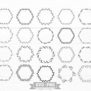 Wreath svg bundle | circle svg bundle | floral wreath svg | heart laurel wreath svg | wedding wreath svg | wreath monogram svg circle frame