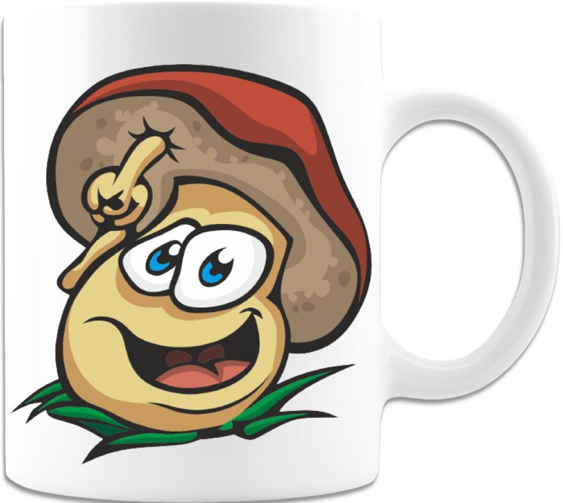 Funny Fantastic Cartoon Mushroom Coffee Mug Cartoon Mushroom Etsy