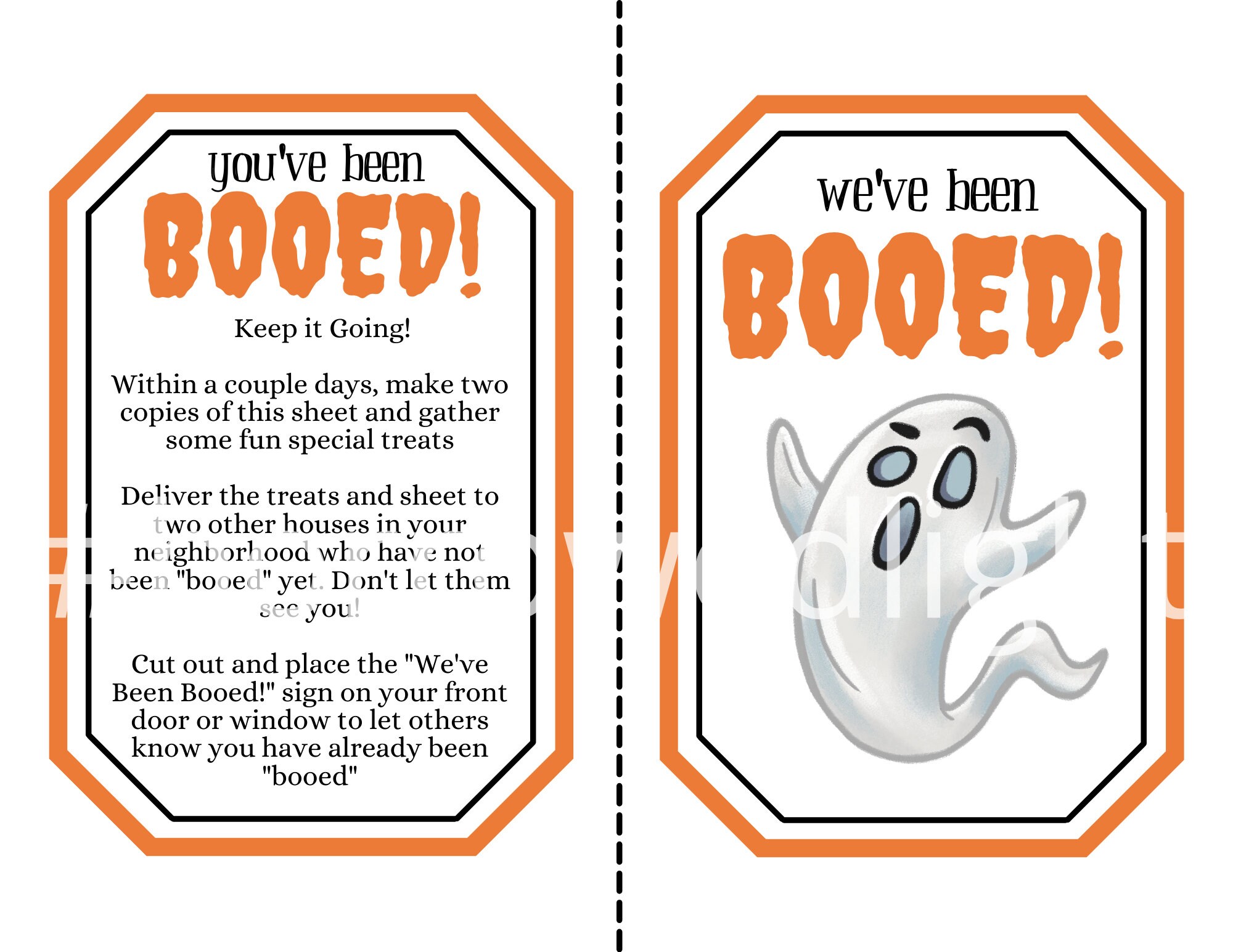 You've Been Booed Printable, Simple Booed Download - Etsy