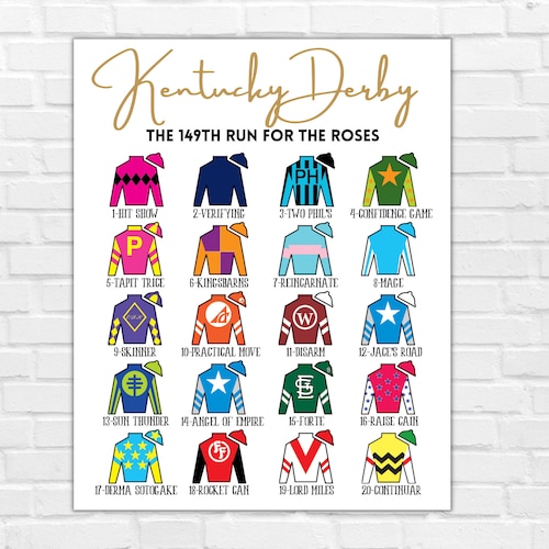 2023 Kentucky Derby Jockey Silks Jerseys Shirts With Horse Etsy