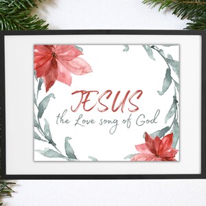 Jesus Love Song, Weihnachtsdruck, Weihnachtskarte, Aquarell Weihnachtsdruck