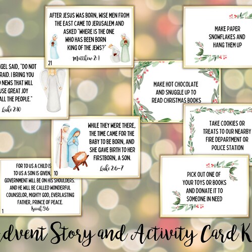 Printable Advent Story and Advent Activity Cards Kids Advent Etsy