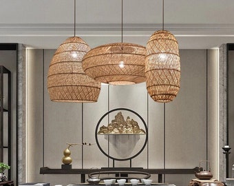 Rattan Pendant Light - Etsy