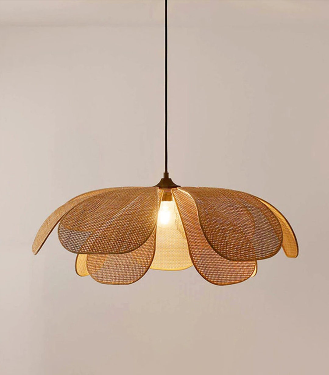 Rattan Pendant Lightbamboo Pendant Lightbamboo Lampbamboo Etsy