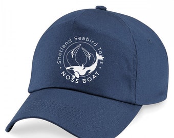 Shetland Seabird Tours THE NOSS BOAT  - Navy - Adjustable Unisex Cap with logo on front.