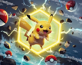 ピカチュウ アニメーションビデオ背景 | ストリーミング壁紙 (MP4 デジタルダウンロード)