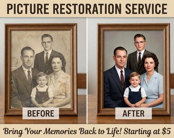 写真修復サービス | 色あせや破損した写真の修復 | 専門家による画像修復とカラー化
