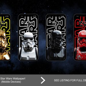 Star Wars iPhone Wallpapers |  4 Galactic Troopers Digital Backgrounds | Sci-Fi Mobile Wallpapers